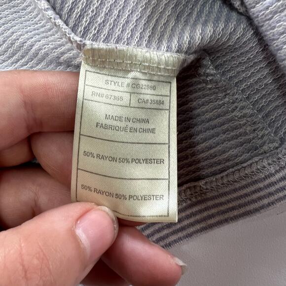 Cupcakes And Cashmere Cardigan Womens Medium Grey Stripe Open Sweater - Picture 4 of 7